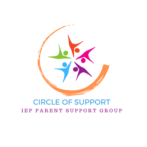 Circle of Support Logo - five graphics of people with a semi-circle around them